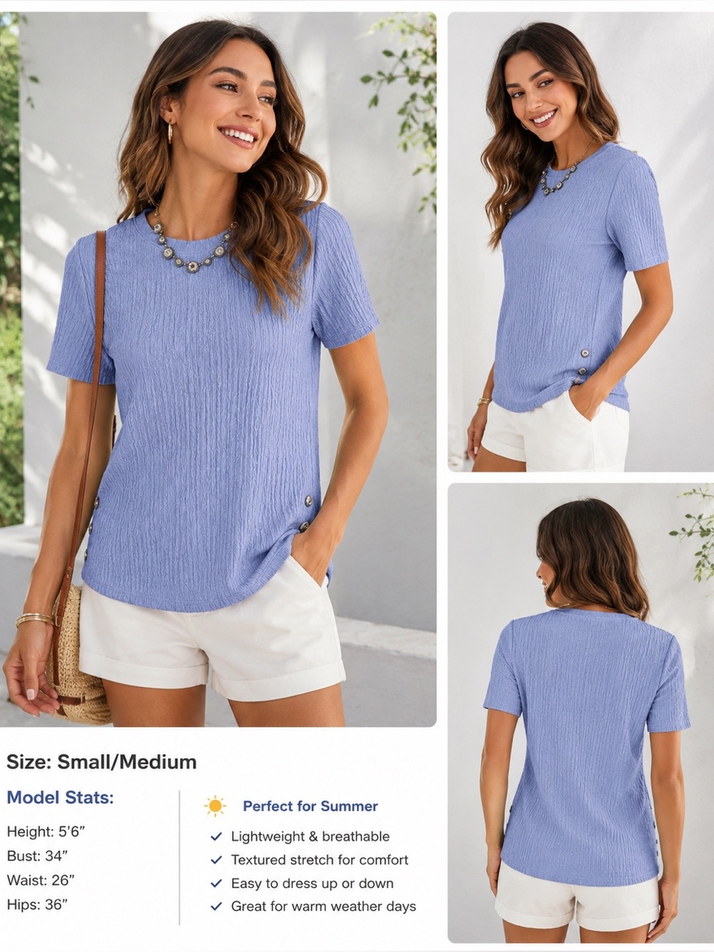 Periwinkle Textured Top
